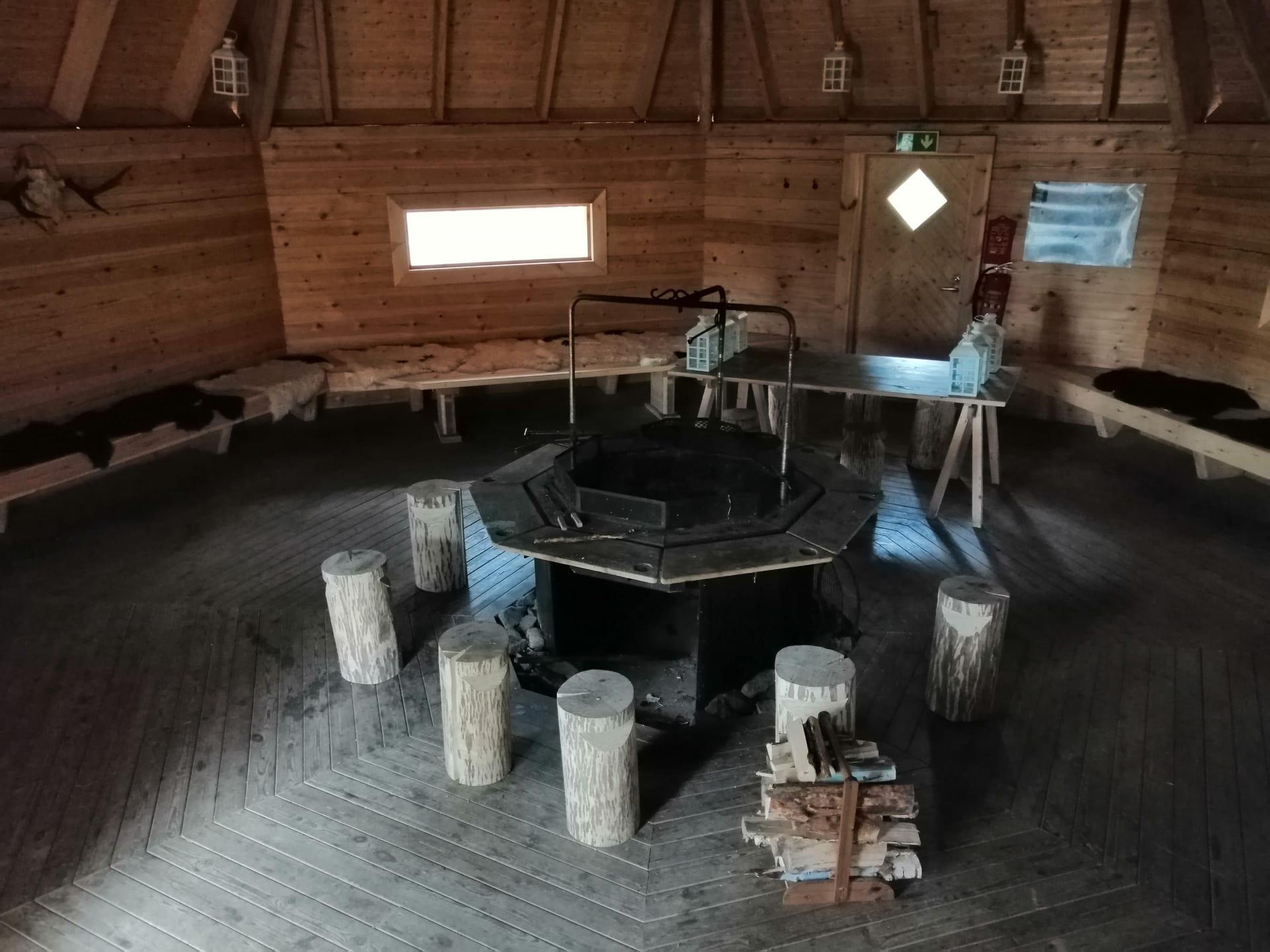 Forest hut at lake Matildanjärvi is very atmospheric inside