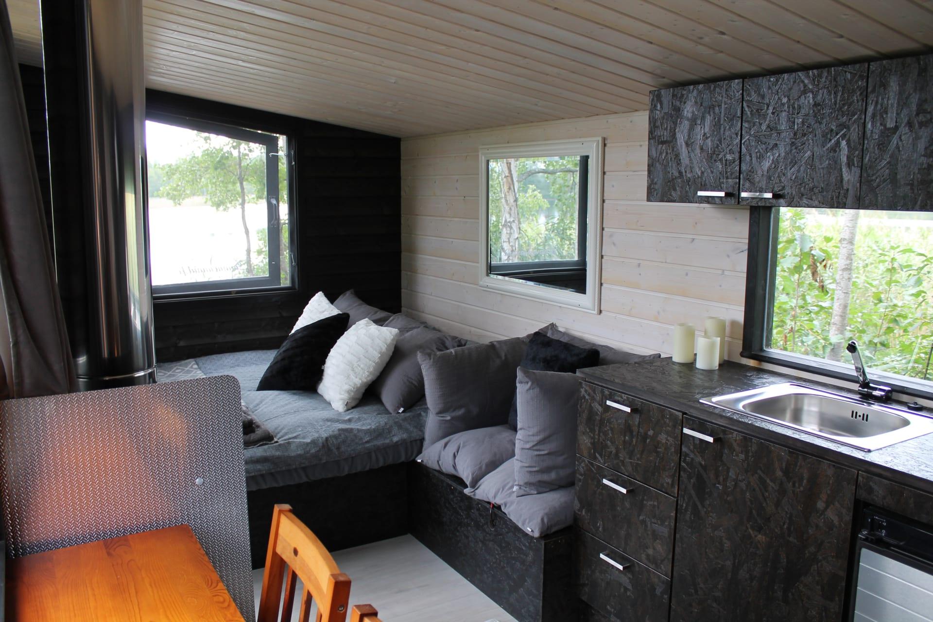 Sauna caravan inside