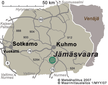 Jämäsvaaran kulkuyhteydet ja kartat 