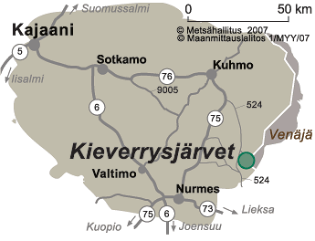 Kieverrysjärvien kulkuyhteydet ja kartat 