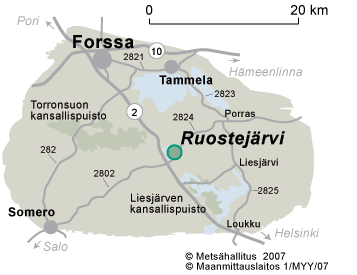 Ruostejärven kulkuyhteydet ja kartat 