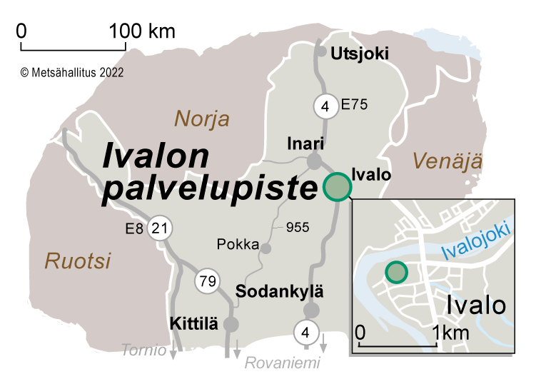 Vieraile Ivalon palvelupisteessä 