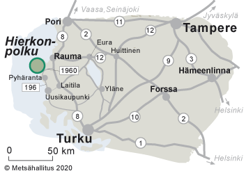 Hierkonpolun kartat ja kulkuyhteydet 