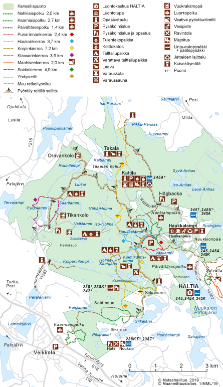 nuuksio kartta Nuuksion kartat ja kulkuyhteydet   Luontoon.fi