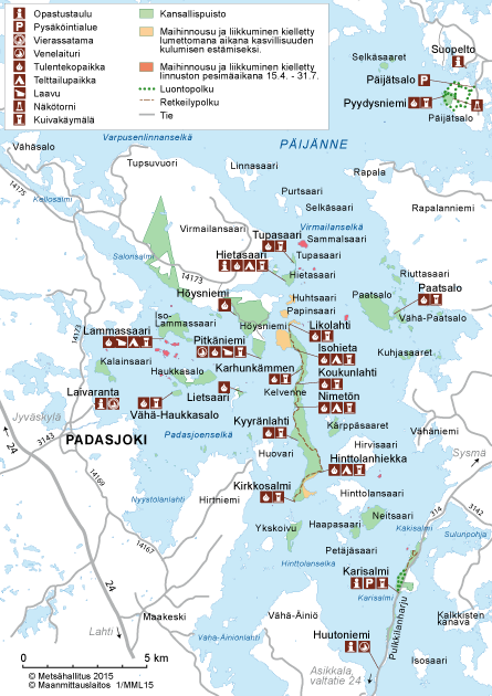 päijänne kartta Päijänteen kulkuyhteydet ja kartat   Luontoon.fi